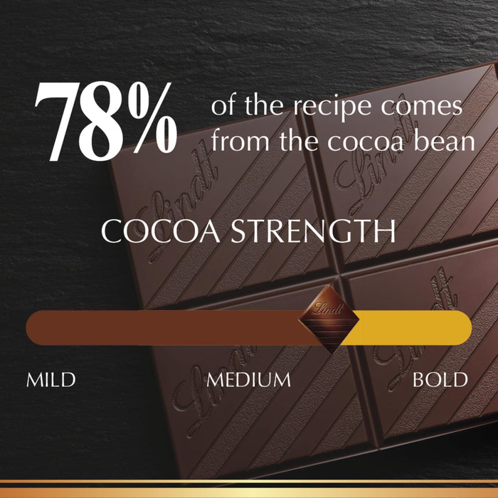 Lindt EXCELLENCE 78% Cocoa Dark Chocolate Bar, Dark Chocolate Candy, 3.5 oz. (12 Pack)