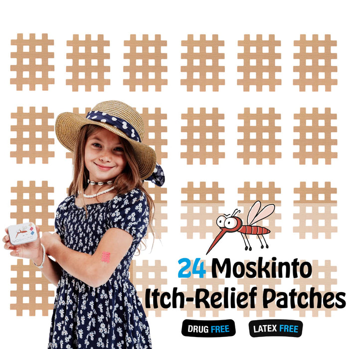 Moskinto The Original Itch Relief Patch, Mosquito Bite Patches for Kids and Adults, Instant Relief Natural Patches for Bug Bites, Travel Pack + Family Pack, Nude & Colorful Patches, 66 Count