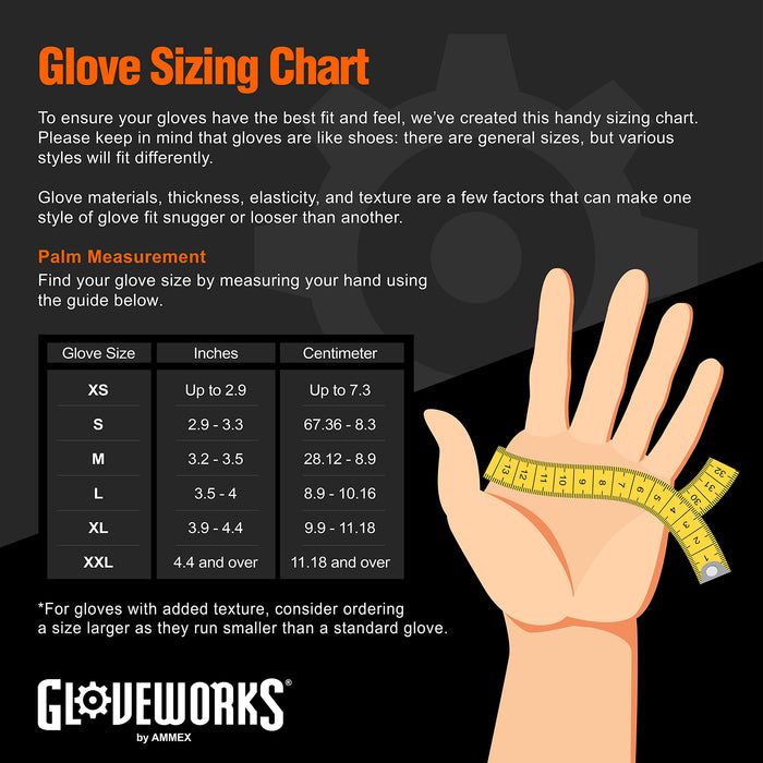 GLOVEWORKS HD Orange Nitrile Industrial Disposable Gloves, 8 Mil, Latex-Free, Raised Diamond Texture, XX-Large, Box of 100