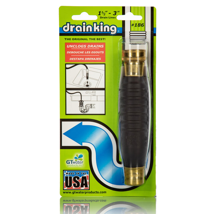 Drain King 186 Unclogs Bathroom Sinks, Showers, and Swimming Pool Drains, 1.5 to 3 Inch