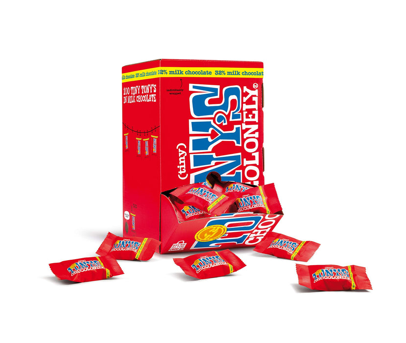 Tony’s Chocolonely 32% Milk Chocolate Bites - Individually Wrapped Bite-Size Chocolates, Mini Milk Chocolate Bars, Milk Chocolate Candy, No Artificial Flavoring, Fairtrade & B Corp Certified - 100 Bites