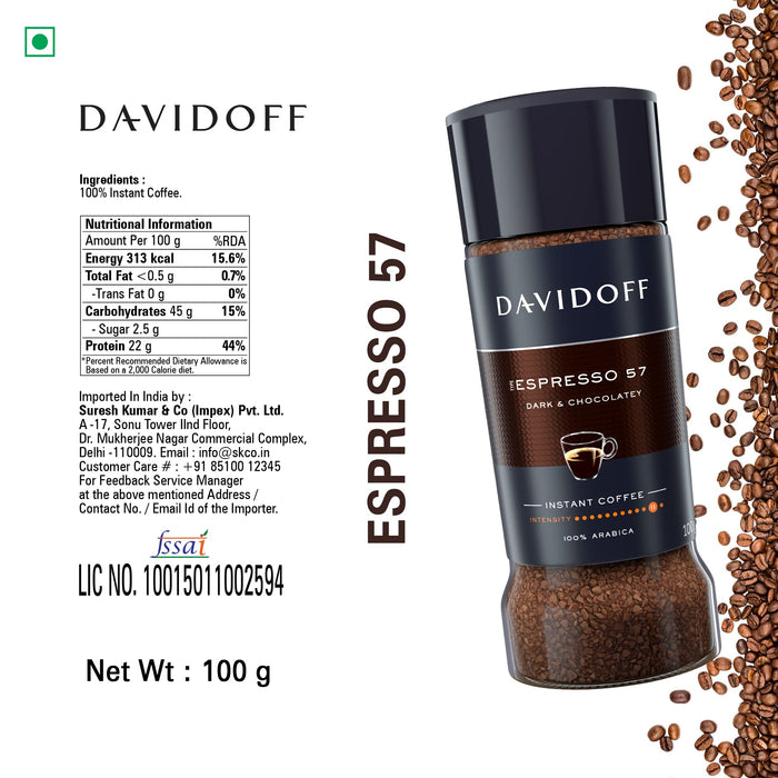 Davidoff Expresso 57 Intense Coffee Bottle, 2 X 100 g