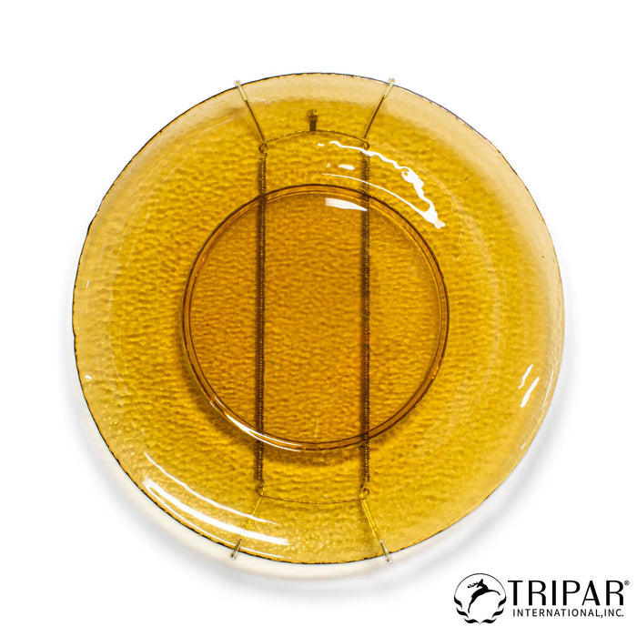 Tripar Wall Plate Hanger, Brass Wire (10-14 Inch) - Durable, Flexible Coils Conform to Most Plates - Holds Up to 2lbs on Wall - Features Clear Coated Vinyl Tips and Sleeves to Prevent Scratches.