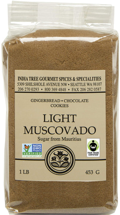 India Tree Light Muscovado Sugar, 1 lb.