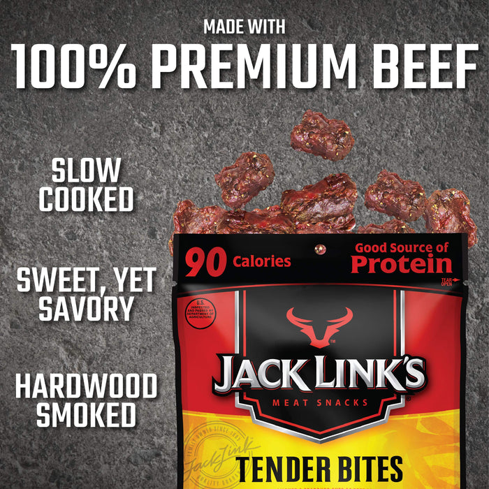 Jack Link's Premium Cuts Beef Steak Tender Bites, Teriyaki, 1.25 Ounce (Pack of 10)