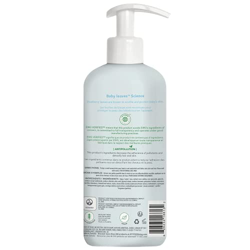 ATTITUDE 2-in-1 Shampoo and Body Wash for Baby, EWG Hypoallergenic Plant- and Mineral-Based Ingredients, Vegan and Cruelty-free, Almond Milk, 16 Fl Oz