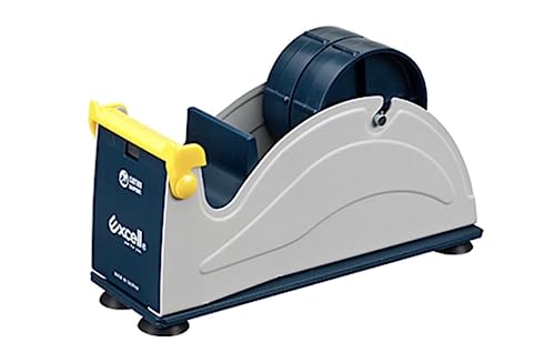 LuxProdX Excell EX-17/3IN JVCC EX-17 Steel Desk Top Tape Dispenser: 3" Wide, Blue/Grey + LuxProdX Magnet