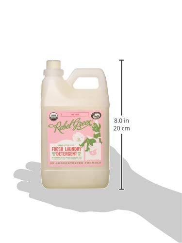 Rebel Green USDA Organic HE Liquid Fresh Laundry Detergent - Natural & Hypoallergenic Laundry Soap, Pink Lilac - 64 Loads