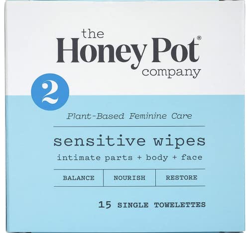 Honey Pot Company Sensitive Feminine Hygiene Wipes 15 Count Travel + LuxProdX Magnet