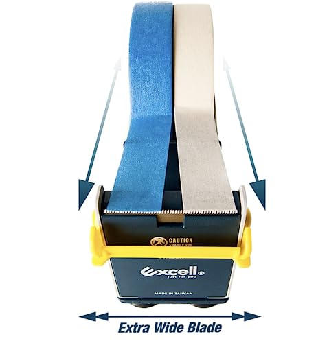 LuxProdX Excell EX-17/3IN JVCC EX-17 Steel Desk Top Tape Dispenser: 3" Wide, Blue/Grey + LuxProdX Magnet