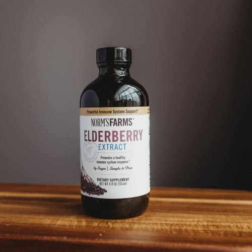 Norm’s Farms American Elderberry Extract - Pure Concentrate for Immune Support Made with Berries - Vegan, Gluten Free, Non-GMO - 2 8 Oz. Bottles