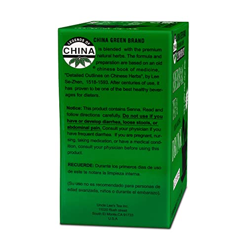 Uncle Lee's China Green Herbal Tea, No caffeine, 100% Natural, 30 Count (Pack of 5)