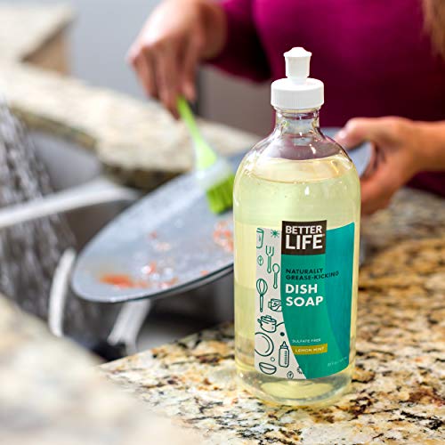 Better Life Tough on Grease & Gentle on Hands Sulfate Free Dish Soap Lemon Mint, 22 Fl Oz