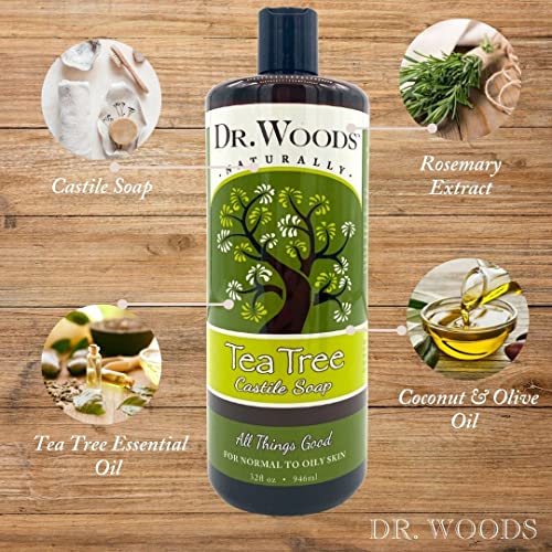 Dr. Woods Pure Cleansing Tea Tree Liquid Castile Soap, 32 Ounce