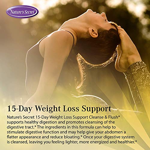 Nature's Secret 15-Day Weight Loss Support & Natural Energy Boost - Cleanse & Flush Stimulates Digestion, Enhances Toxin Elimination & Reduced Bloating with Healing Herbs & Probiotics - 60 Tablets