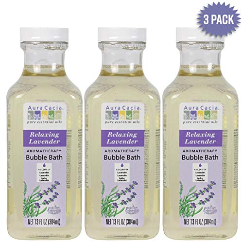 Aura Cacia - Relaxing Lavender Aromatherapy Bubble Bath | Pure Essential Oils | Pack of 3 - 13 fl. oz.