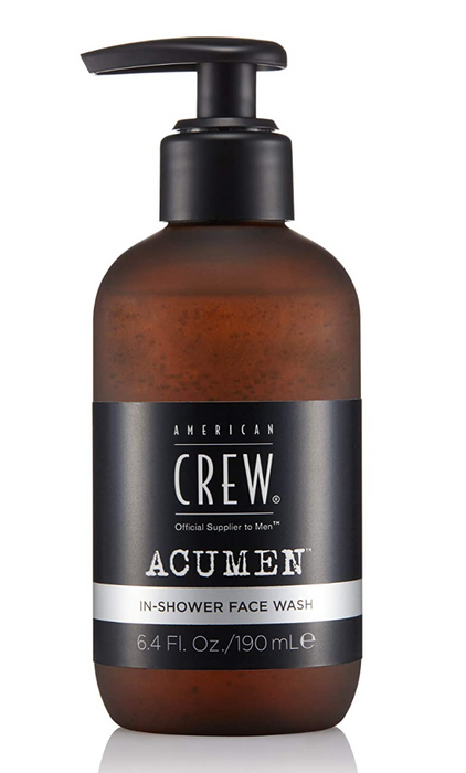 Men's Face Wash by American Crew, In-Shower Facial Wash, Oil-Free, Removes Excess Oil & Dirt, 6.4 Fl Oz