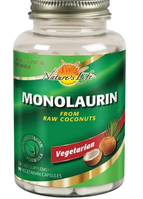 Nature's Life Monolaurin Capsules, 990 mg | Vegetarian | Support for Healthy Immune Function & Digestion | Optimal Wellness Benefits | 90 ct