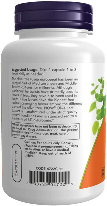 Now Foods Olive Leaf Extract 500mg Standardized to 6% Oleuropein, 120 Vcaps (2 Pack)